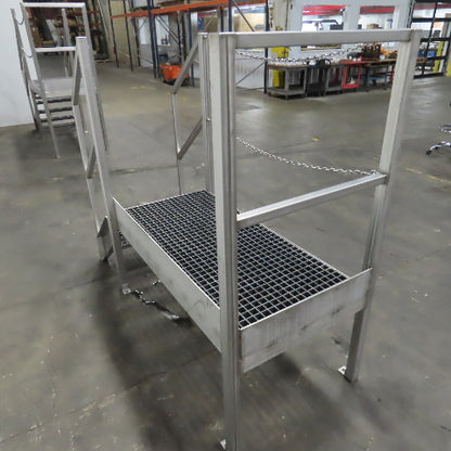 Aluminum Machine Approach Access Catwalk Ladder Platform 24"H x 28" W/2 Steps