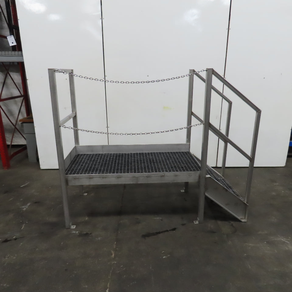 Aluminum Machine Approach Access Catwalk Ladder Platform 24"H x 28" W/2 Steps