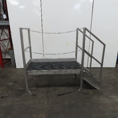 Aluminum Machine Approach Access Catwalk Ladder Platform 24"H x 28" W/2 Steps