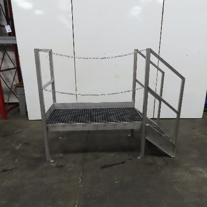 Aluminum Machine Approach Access Catwalk Ladder Platform 24"H x 28" W/2 Steps