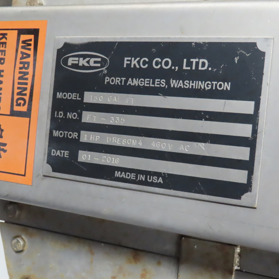 FKC 150GALFT 150 Gallon Aluminum Flocculation Mixing Tank 230/460V 3PH W/Valve