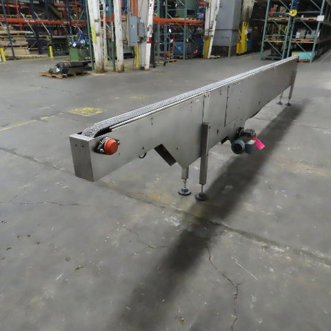 226" L x 3-1/4" W Belt Table Top Bottle Conveyor 57.7FPM 230/460V 3PH 38" Adj H