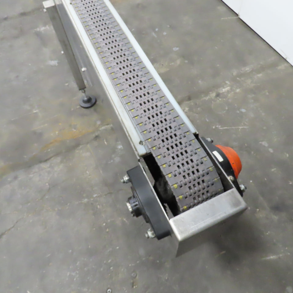 226" L x 3-1/4" W Belt Table Top Bottle Conveyor 57.7FPM 230/460V 3PH 38" Adj H