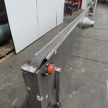 226" L x 3-1/4" W Belt Table Top Bottle Conveyor 57.7FPM 230/460V 3PH 38" Adj H
