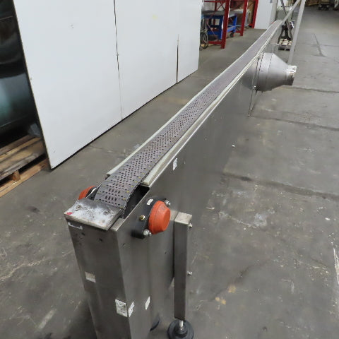 226" L x 3-1/4" W Belt Table Top Bottle Conveyor 57.7FPM 230/460V 3PH 38" Adj H