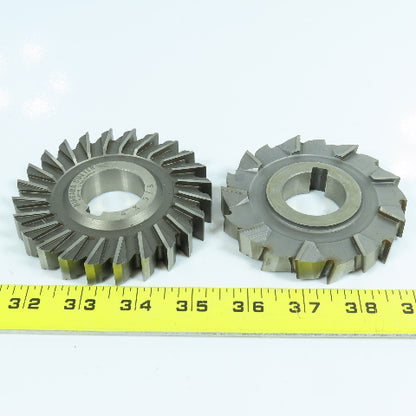 5/8"x 1-1/4" Slitting Saw Side Milling Cutter Straight & Staggered Tooth Lot/2