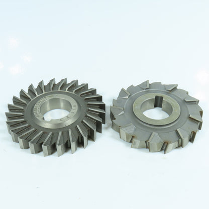 5/8"x 1-1/4" Slitting Saw Side Milling Cutter Straight & Staggered Tooth Lot/2