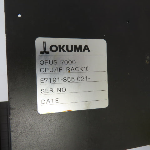 Okuma E7191-855-021 OPUS7000 10 Slot Rack Chassis W/Motherboard 1911-2003-38-096