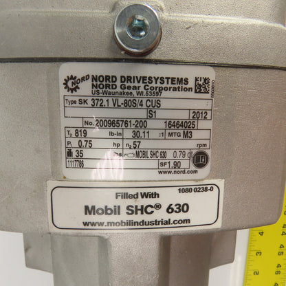 Nord SK372.1VL-80S 30.11:1 Ratio Reducing Speed Gearmotor 57RPM Missing Covers