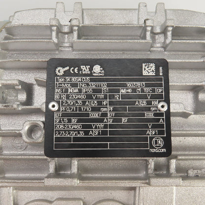 Nord SK372.1VL-80S 30.11:1 Ratio Reducing Speed Gearmotor 57RPM Missing Covers