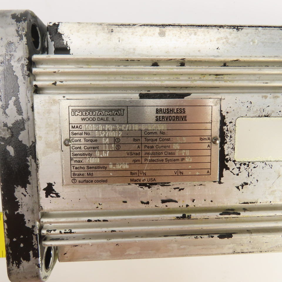 Indramat MAC090B-0-PD-3-C/110-B-0/S001 64 Torq AC Servo Motor 2000RPM W/Encoder