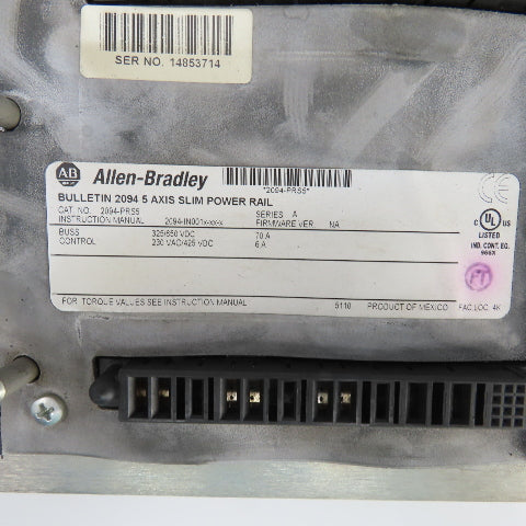 Allen Bradley 2094-PRS5 Ser A 5 Axis Slim Power Rail 230VAC