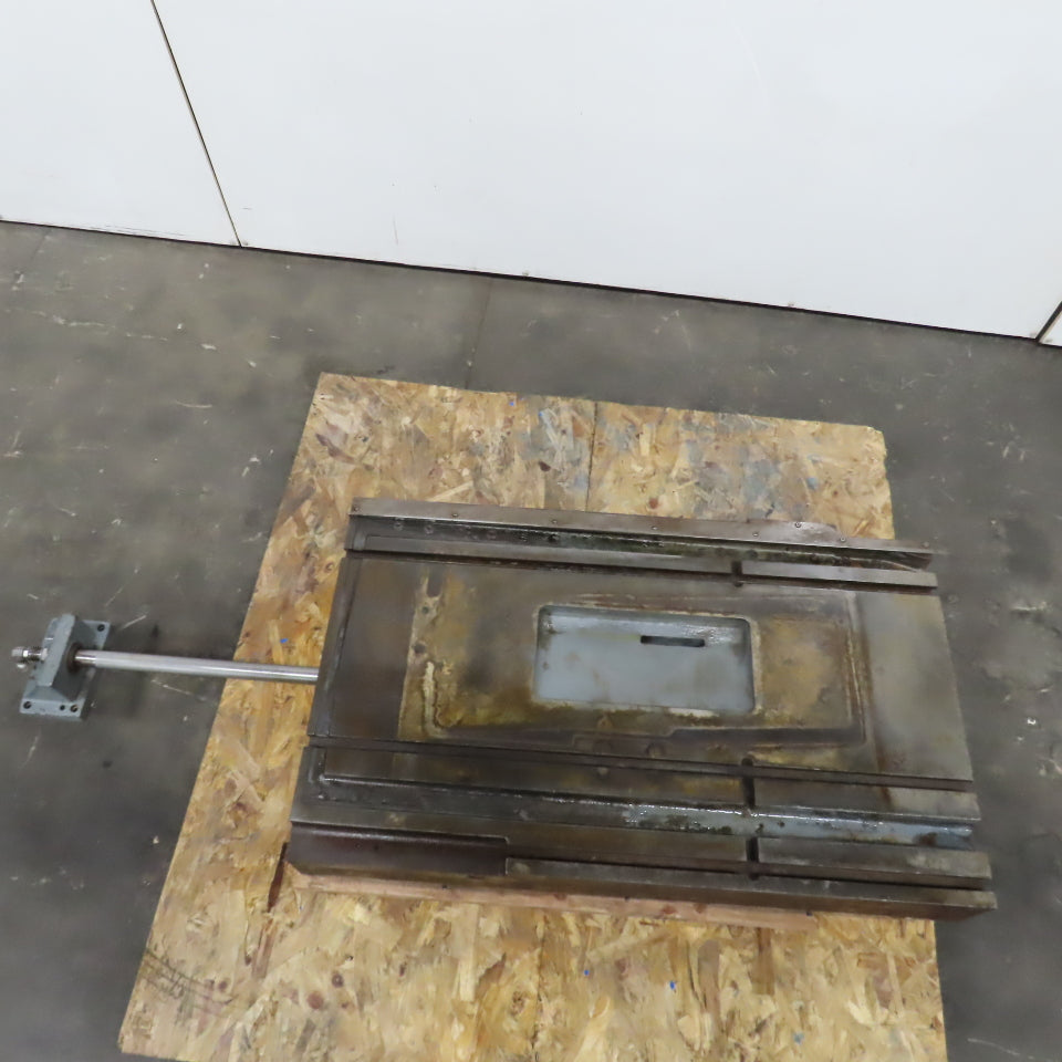 37" L x 22-1/2" W Hydraulic Cylinder Operated Linear Sliding Table 17" Stroke