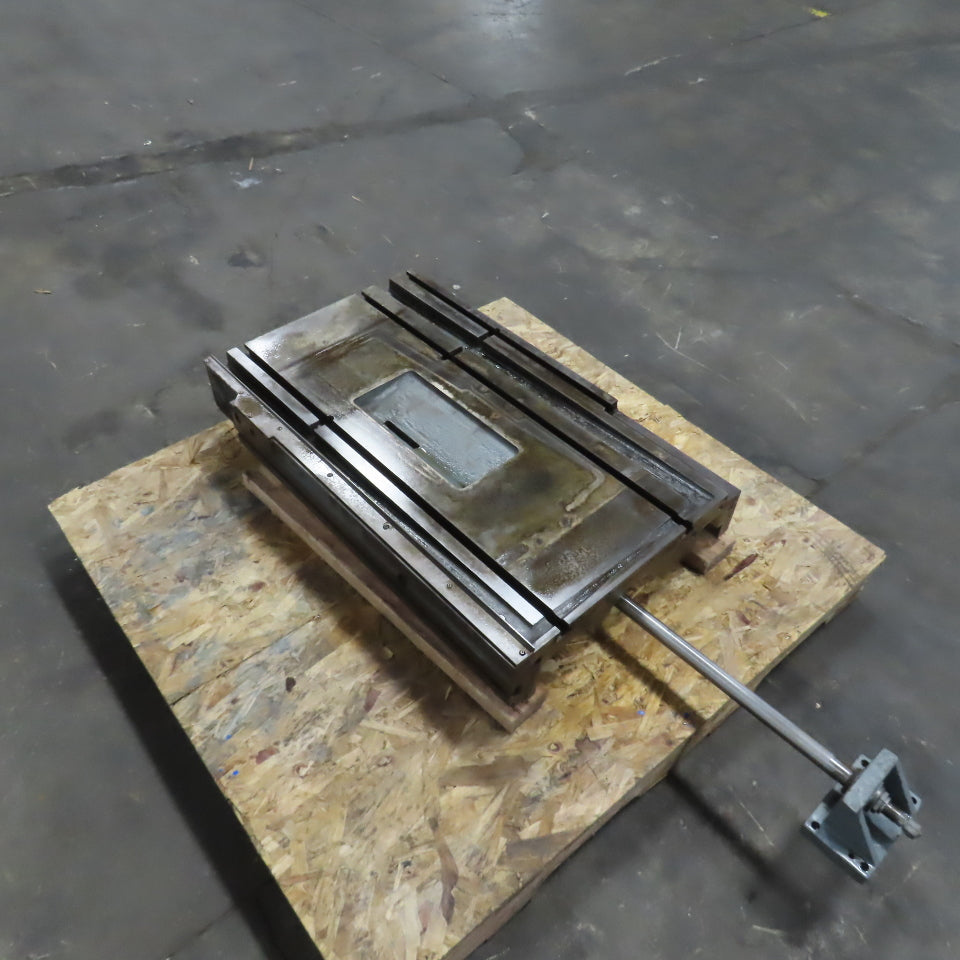 37" L x 22-1/2" W Hydraulic Cylinder Operated Linear Sliding Table 17" Stroke