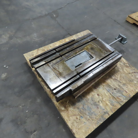 37" L x 22-1/2" W Hydraulic Cylinder Operated Linear Sliding Table 17" Stroke