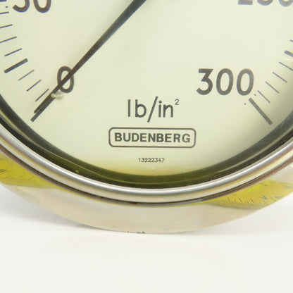Budenberg 13222347 Premium Range 6" Pressure Gauge 0-300 PSI