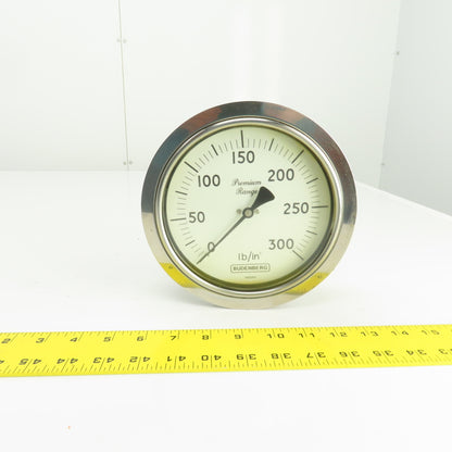 Budenberg 13222347 Premium Range 6" Pressure Gauge 0-300 PSI