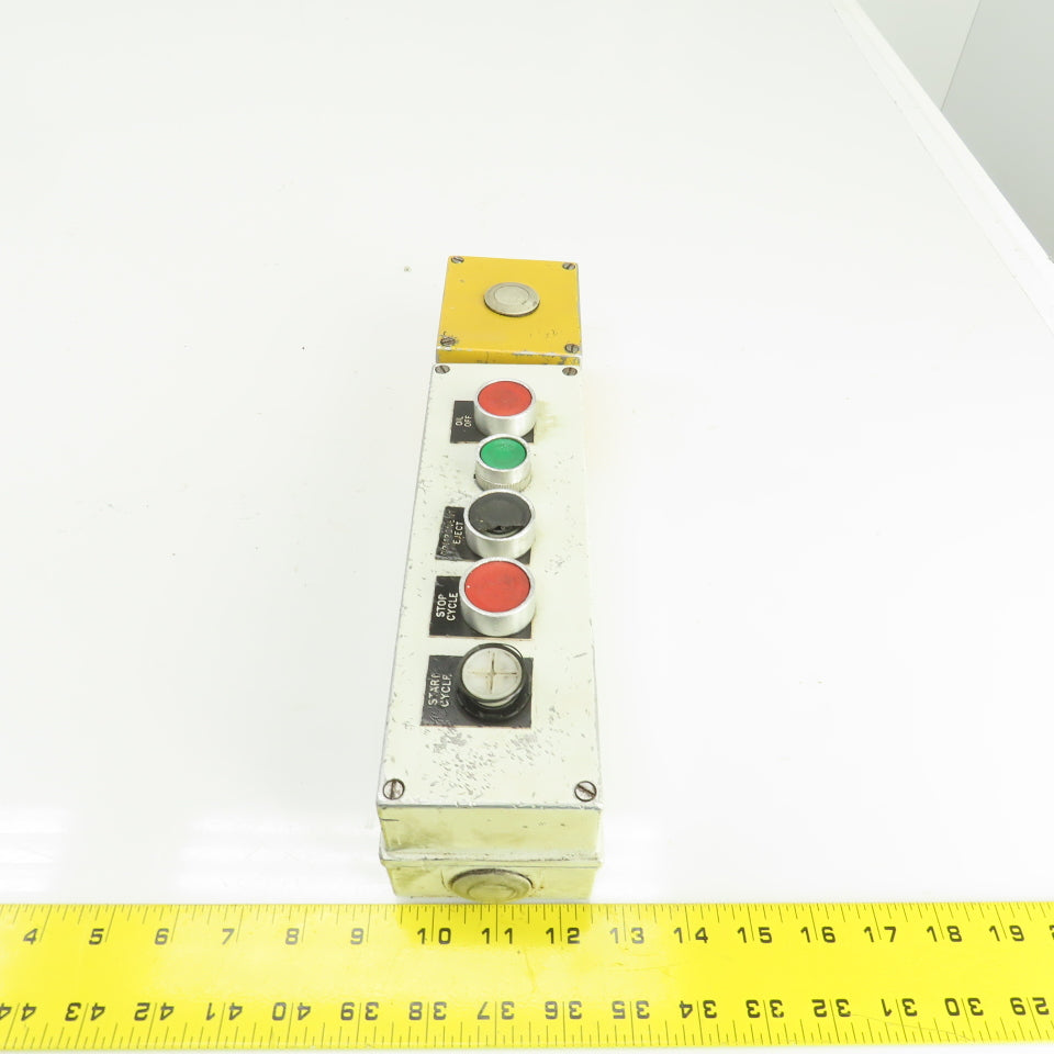 14" x 3" x 3" Electrical Push Button Enclosure Pendant W/6 Buttons