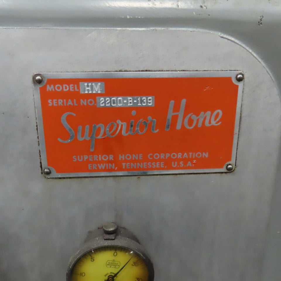 Superior Hone Model HM Horizontal Honing Machine 230/460V 3PH W/Coolant Line