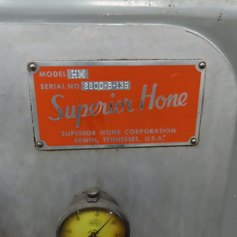Superior Hone Model HM Horizontal Honing Machine 230/460V 3PH W/Coolant Line
