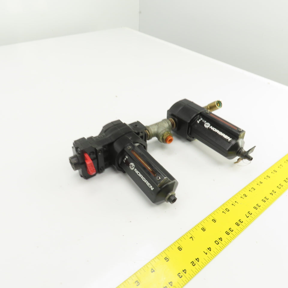 Norgren L74M-4AP-QDN F64G-NNN-AD3 Pneumatic Filter Lubricator Assembly 250PSI