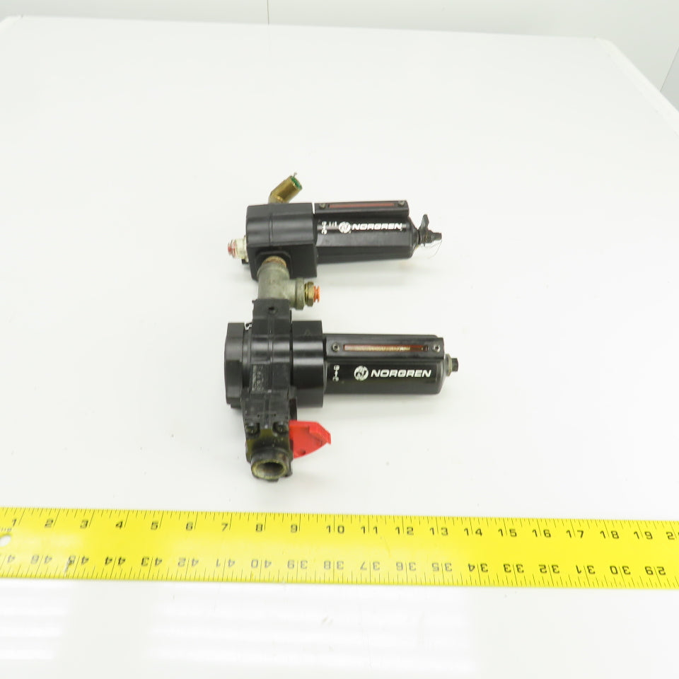 Norgren L74M-4AP-QDN F64G-NNN-AD3 Pneumatic Filter Lubricator Assembly 250PSI
