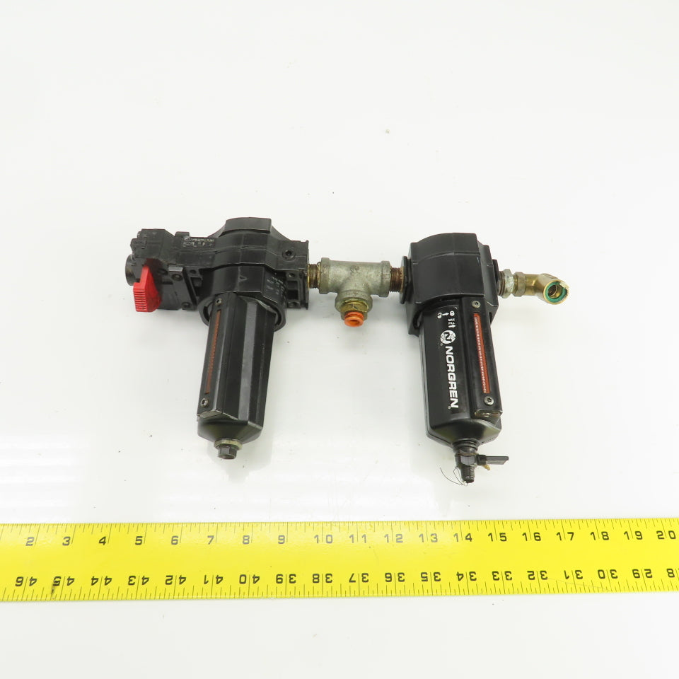 Norgren L74M-4AP-QDN F64G-NNN-AD3 Pneumatic Filter Lubricator Assembly 250PSI