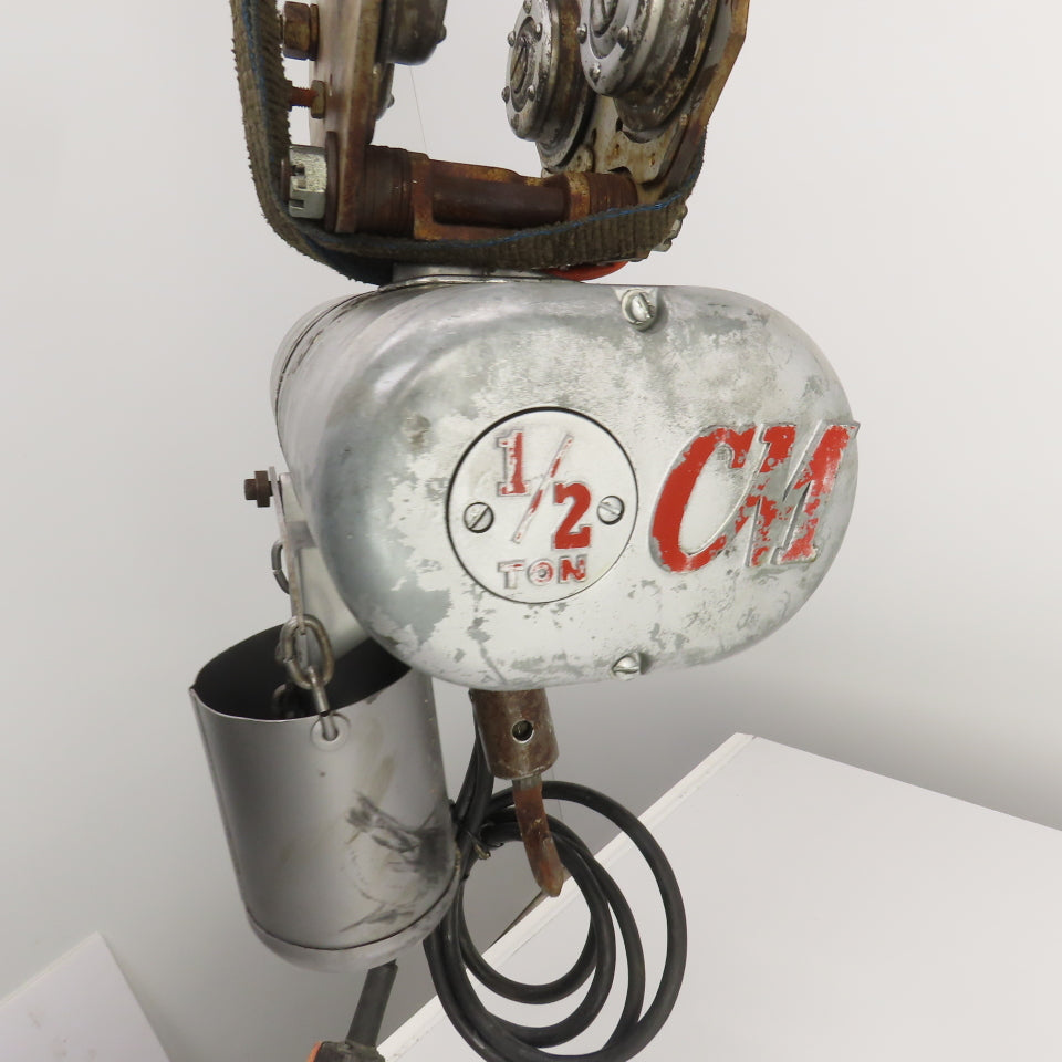 CM Model F 1/2 Ton 1000 LB Electric Chain Hoist 9'-6" Lift 16FPM 230/460V 3PH