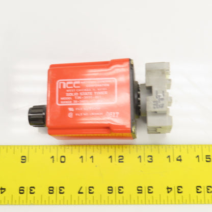 NCC T3K-3600-461 Solid State Timer 36-3600 SEC 120VAC Input W/Base