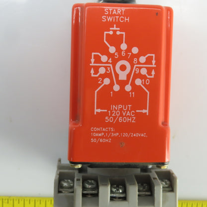 NCC T3K-3600-461 Solid State Timer 36-3600 SEC 120VAC Input W/Base