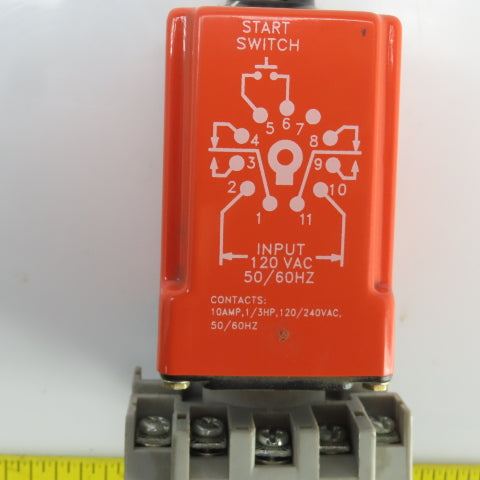 NCC T3K-3600-461 Solid State Timer 36-3600 SEC 120VAC Input W/Base
