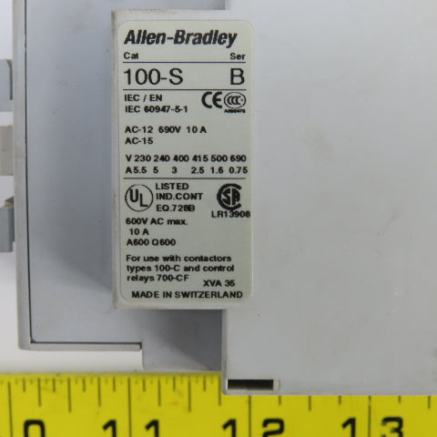 Allen Bradley 100-C30Z*00 Ser C 600V AC Contactor W/24V DC Coil