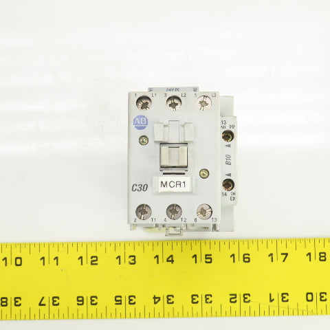 Allen Bradley 100-C30Z*00 Ser C 600V AC Contactor W/24V DC Coil