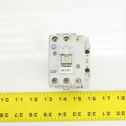 Allen Bradley 100-C30Z*00 Ser C 600V AC Contactor W/24V DC Coil