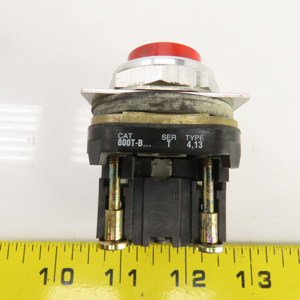 Allen Bradley 800T-B Red Momentary Contact Push Button 600V