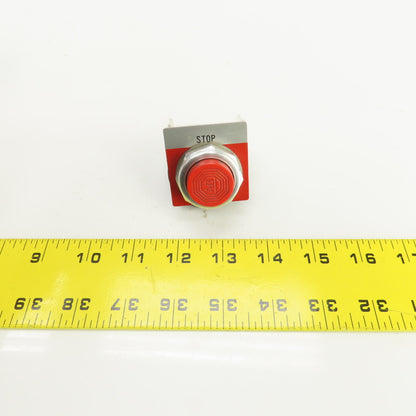 Allen Bradley 800T-B Red Momentary Contact Push Button 600V