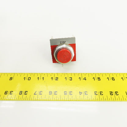 Allen Bradley 800T-B Red Momentary Contact Push Button 600V