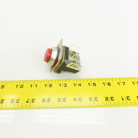 Allen Bradley 800T-B Red Momentary Contact Push Button 600V
