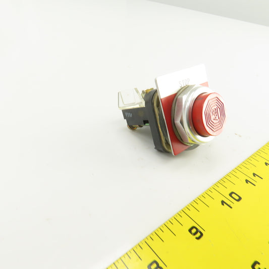 Allen Bradley 800T-B Red Momentary Contact Push Button 600V
