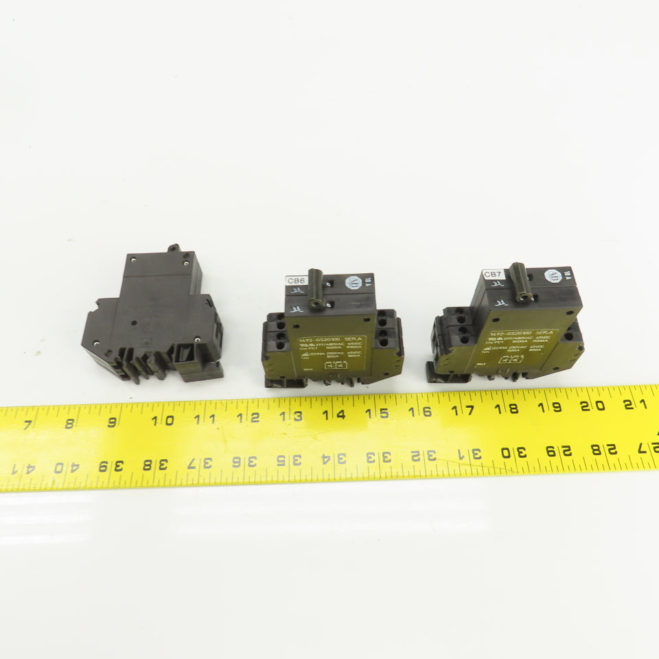 Allen Bradley 1492-GS2G100 10A Mini Circuit Breaker 2 Pole 277/480V Lot Of 3