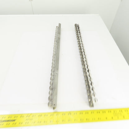 27" L Belt Conveyor Track W/Plastic Rollers 3/4" W Lot Of 2