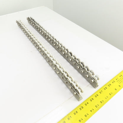 27" L Belt Conveyor Track W/Plastic Rollers 3/4" W Lot Of 2