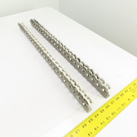 27" L Belt Conveyor Track W/Plastic Rollers 3/4" W Lot Of 2