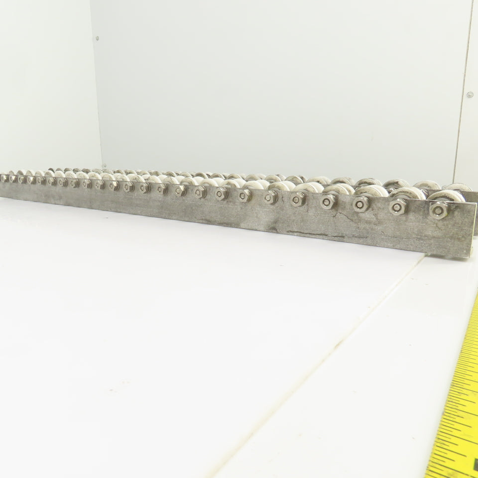 27" L Belt Conveyor Track W/Plastic Rollers 3/4" W Lot Of 2