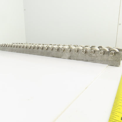 27" L Belt Conveyor Track W/Plastic Rollers 3/4" W Lot Of 2