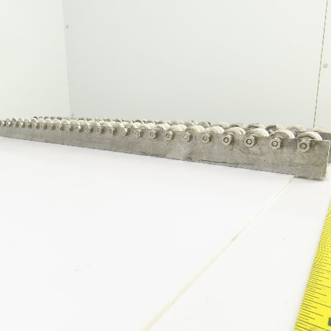 27" L Belt Conveyor Track W/Plastic Rollers 3/4" W Lot Of 2
