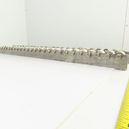 27" L Belt Conveyor Track W/Plastic Rollers 3/4" W Lot Of 2
