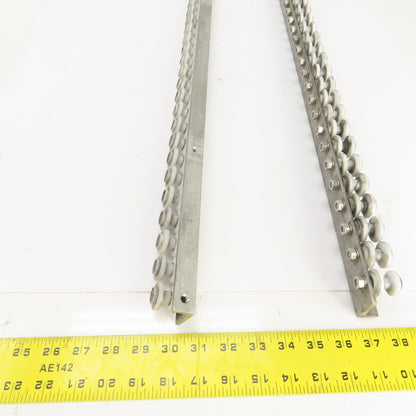 27" L Belt Conveyor Track W/Plastic Rollers 3/4" W Lot Of 2