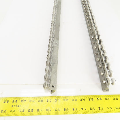 27" L Belt Conveyor Track W/Plastic Rollers 3/4" W Lot Of 2