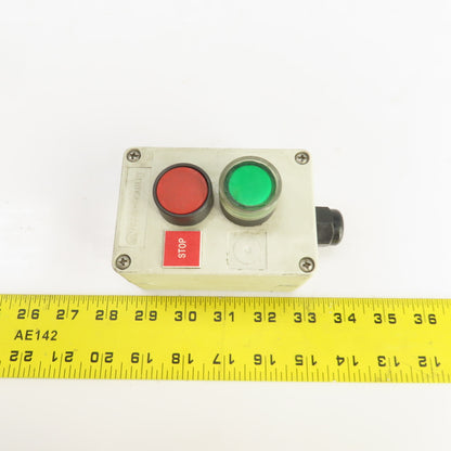 Allen Bradley 800E-2P 2 Button Electrical Enclosure W/Stop & Start Button